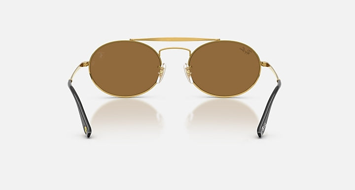 Ray-Ban RB3775M SCUDERIA FERRARI COLLECTION Legend Gold with Light Brown Mirror Gold Solid Color - Mirror lenses - Back