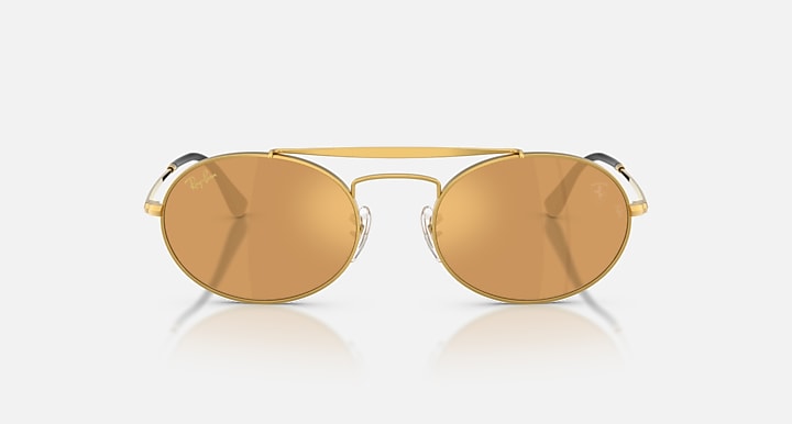 Ray-Ban RB3775M SCUDERIA FERRARI COLLECTION Legend Gold with Light Brown Mirror Gold Solid Color - Mirror lenses - Front