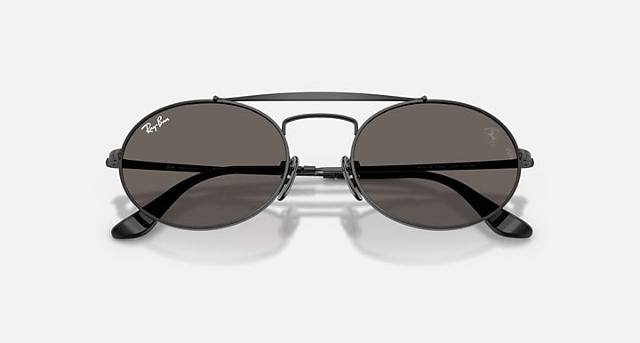 Ray-Ban RB3775M SCUDERIA FERRARI COLLECTION Black with Dark Grey Solid Color lenses - Closed Front