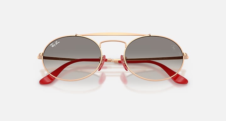 Ray-Ban RB3775M SCUDERIA FERRARI COLLECTION Rose Gold with Clear Gradient Grey Gradient lenses - Closed Front