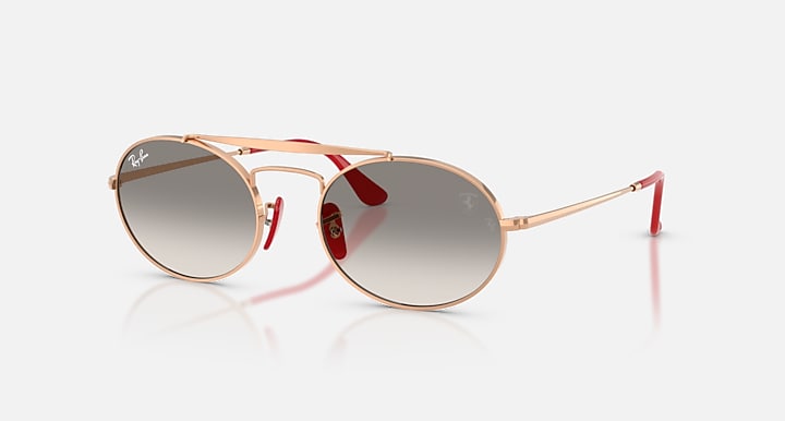 Ray-Ban RB3775M SCUDERIA FERRARI COLLECTION Rose Gold with Clear Gradient Grey Gradient lenses - Quarter