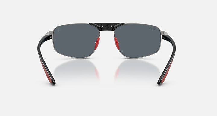 Ray-Ban RB3776M SCUDERIA FERRARI COLLECTION Gunmetal; Black with Blue Solid Color lenses - Back