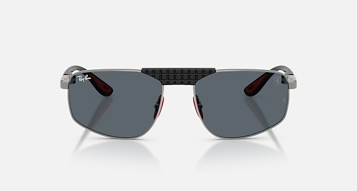 Ray-Ban RB3776M SCUDERIA FERRARI COLLECTION Gunmetal; Black with Blue Solid Color lenses - Front