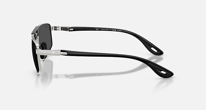 Ray-Ban RB3776M SCUDERIA FERRARI COLLECTION POLARIZED+ LENSES Silver; Black with Polarized+ Dark Grey Polarized+ lenses - Lateral