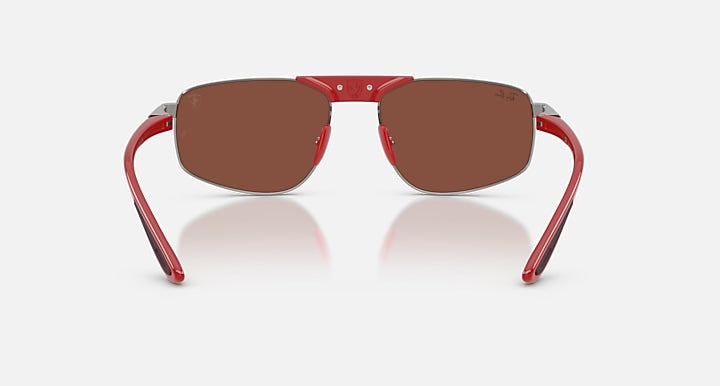 Ray-Ban RB3776M SCUDERIA FERRARI COLLECTION Gunmetal; Red with Red Solid Color lenses - Back