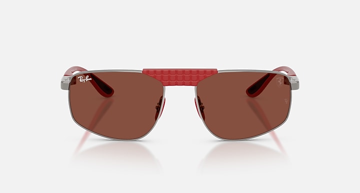 Ray-Ban RB3776M SCUDERIA FERRARI COLLECTION Gunmetal; Red with Red Solid Color lenses - Front