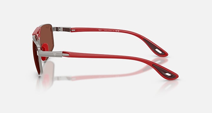 Ray-Ban RB3776M SCUDERIA FERRARI COLLECTION Gunmetal; Red with Red Solid Color lenses - Lateral