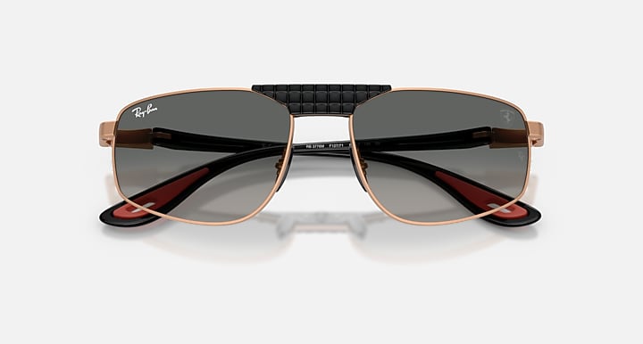 Ray-Ban RB3776M SCUDERIA FERRARI COLLECTION Matte Rose Gold; Black with Grey Gradient Gradient lenses - Closed Front