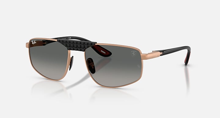 Ray-Ban RB3776M SCUDERIA FERRARI COLLECTION Matte Rose Gold; Black with Grey Gradient Gradient lenses - Quarter