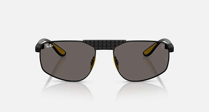 Ray-Ban RB3776M SCUDERIA FERRARI COLLECTION Matte Black; Black with Dark Grey Solid Color lenses - Front