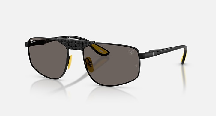 Ray-Ban RB3776M SCUDERIA FERRARI COLLECTION Matte Black; Black with Dark Grey Solid Color lenses - Quarter