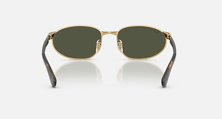 Ray-Ban RB3777 Arista Gold; Havana with Green Solid Color lenses - Back