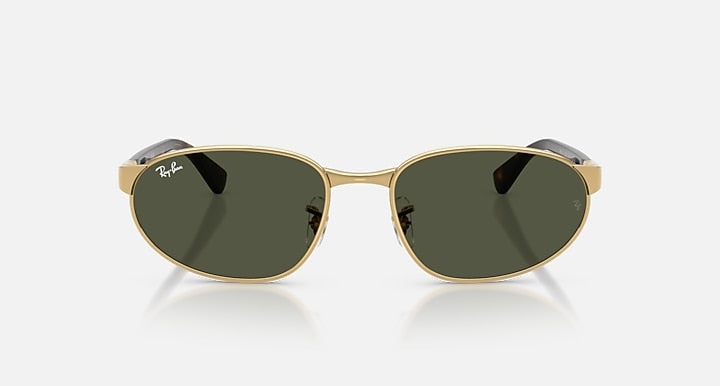 Ray-Ban RB3777 Arista Gold; Havana with Green Solid Color lenses - Front