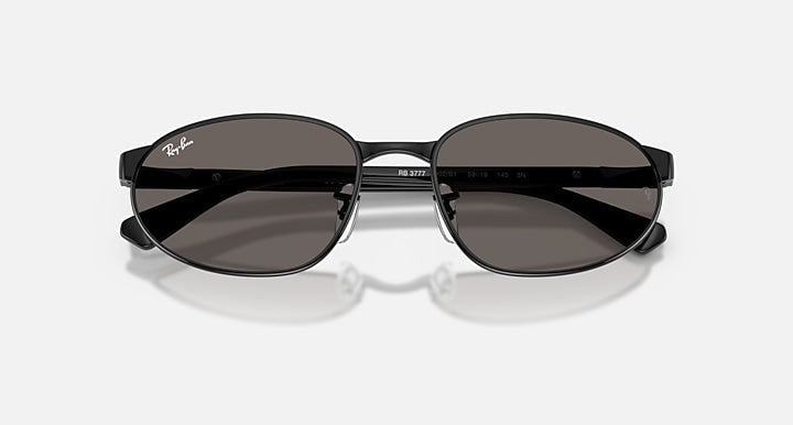 Ray-Ban RB3777 Black with Dark Grey Solid Color lenses - Closed Front