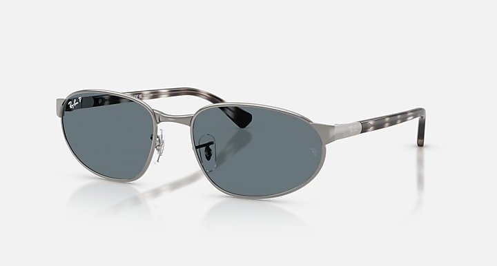 Ray-Ban RB3777 Gunmetal; Havana Grey with Dark Blue Polarized Solid Color lenses - Quarter
