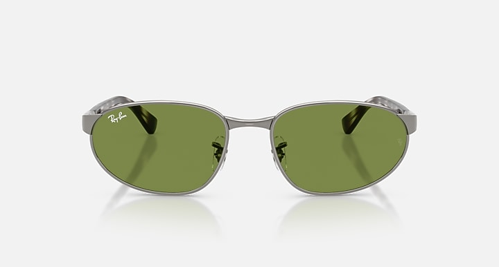 Ray-Ban RB3777 Gunmetal; Havana Grey with Green Solid Color lenses - Front
