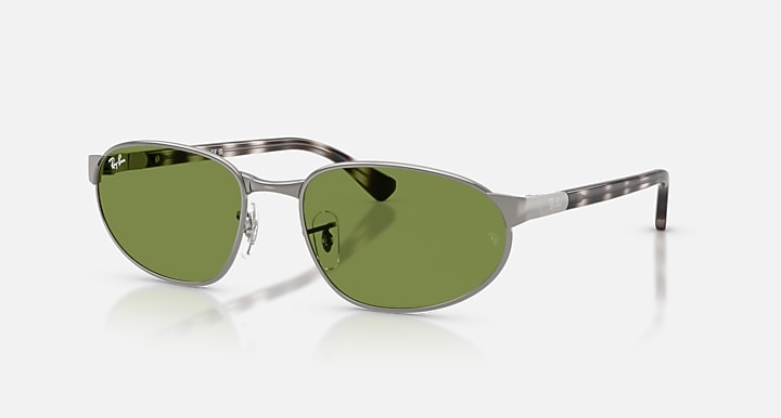 Ray-Ban RB3777 Gunmetal; Havana Grey with Green Solid Color lenses - Quarter