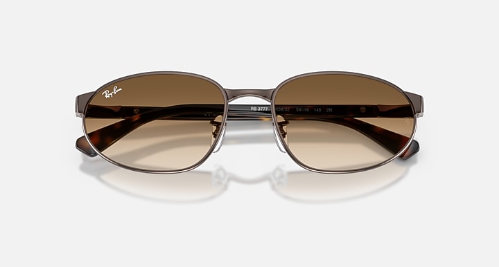 Ray-Ban RB3777 Copper; Havana with Clear Gradient Brown Gradient lenses - Closed Front
