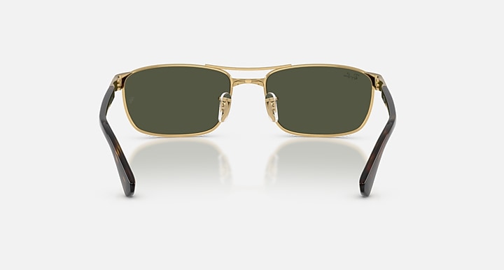 Ray-Ban RB3778 Arista Gold; Havana with Green Solid Color lenses - Back