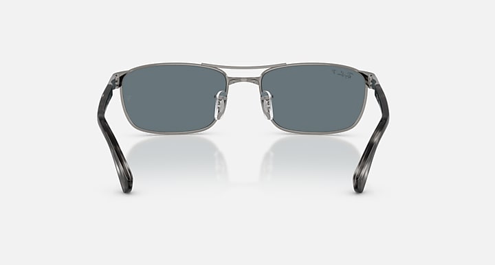 Ray-Ban RB3778 Gunmetal; Havana Grey with Dark Blue Polarized Solid Color lenses - Back