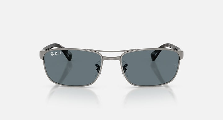 Ray-Ban RB3778 Gunmetal; Havana Grey with Dark Blue Polarized Solid Color lenses - Front