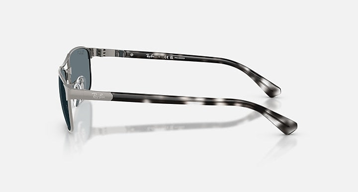 Ray-Ban RB3778 Gunmetal; Havana Grey with Dark Blue Polarized Solid Color lenses - Lateral