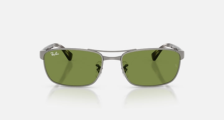 Ray-Ban RB3778 Gunmetal; Havana Grey with Green Solid Color lenses - Front