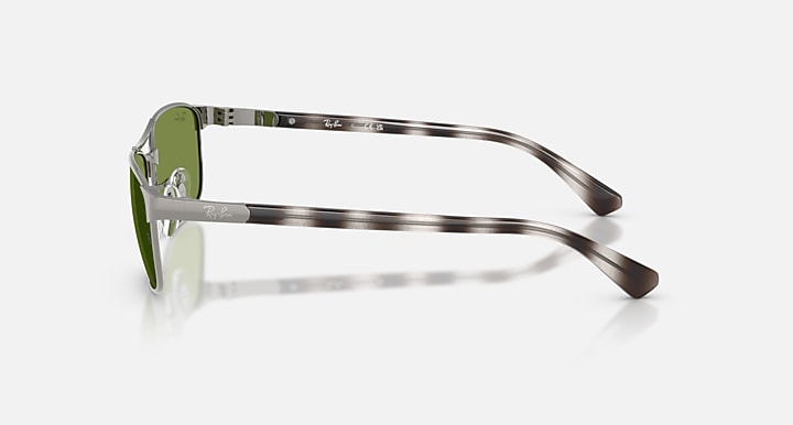 Ray-Ban RB3778 Gunmetal; Havana Grey with Green Solid Color lenses - Lateral