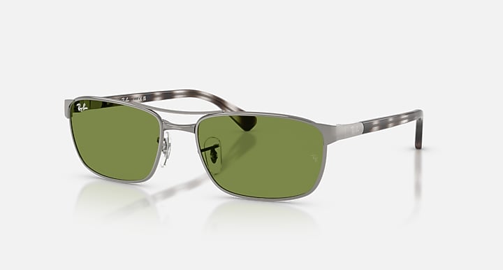Ray-Ban RB3778 Gunmetal; Havana Grey with Green Solid Color lenses - Quarter