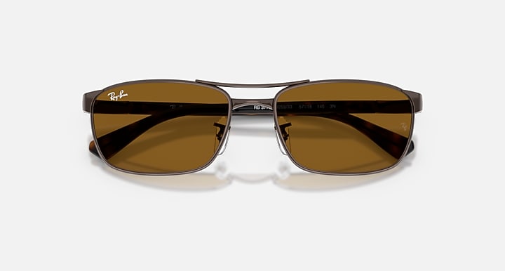 Ray-Ban RB3778 Copper; Havana with Brown Solid Color lenses - Closed Front