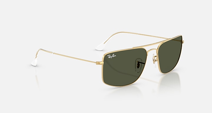 Ray-Ban EXPLORER III Arista Gold with Green Solid Color lenses - Alternative