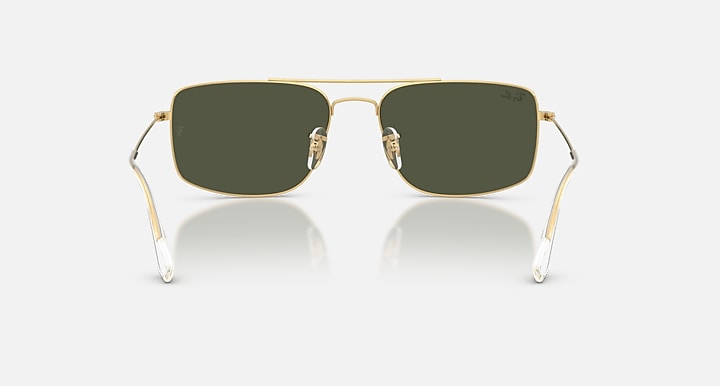 Ray-Ban EXPLORER III Arista Gold with Green Solid Color lenses - Back