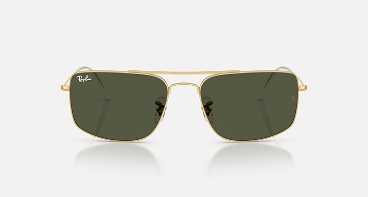 Ray-Ban EXPLORER III Arista Gold with Green Solid Color lenses - Front