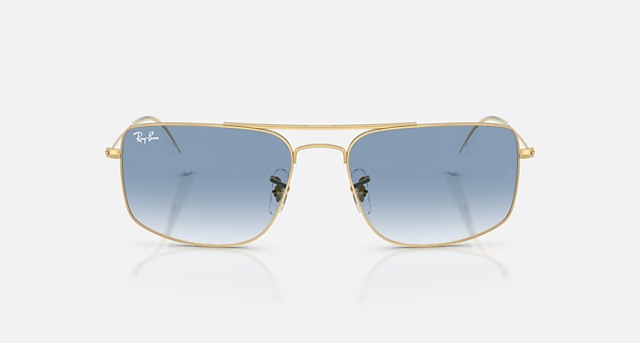Ray-Ban EXPLORER III Arista Gold with Clear Gradient Blue Gradient lenses - Front