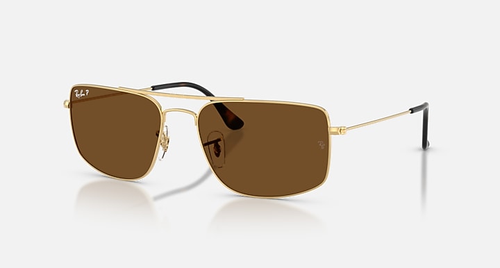 Ray-Ban EXPLORER III Arista Gold with Polarized Brown Solid Color lenses - Quarter