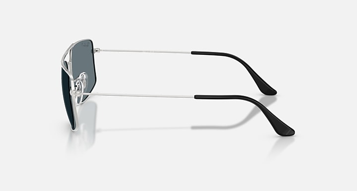 Ray-Ban EXPLORER III Silver with Dark Blue Polarized Solid Color lenses - Lateral