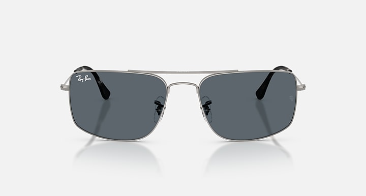 Ray-Ban EXPLORER III Gunmetal with Blue Solid Color lenses - Front