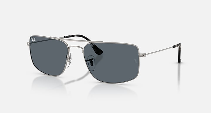 Ray-Ban EXPLORER III Gunmetal with Blue Solid Color lenses - Quarter