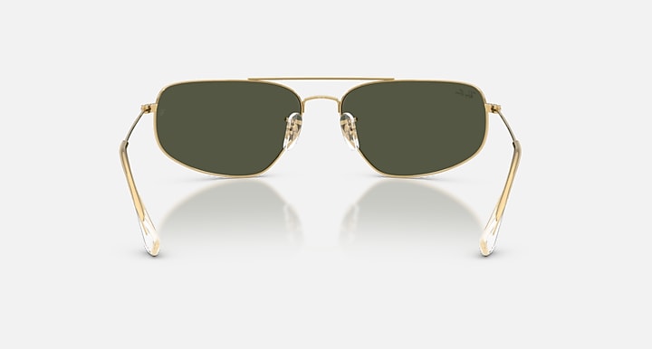 Ray-Ban RB3780 Arista Gold with Green Solid Color lenses - Back