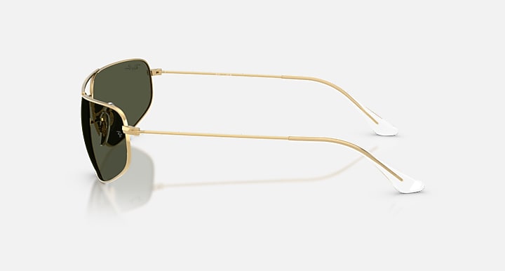 Ray-Ban RB3780 Arista Gold with Green Solid Color lenses - Lateral