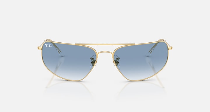 Ray-Ban RB3780 Arista Gold with Clear Gradient Blue Gradient lenses - Front