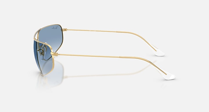 Ray-Ban RB3780 Arista Gold with Clear Gradient Blue Gradient lenses - Lateral