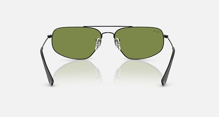 Ray-Ban RB3780 Black with Green Solid Color lenses - Back