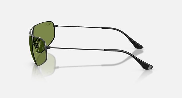 Ray-Ban RB3780 Black with Green Solid Color lenses - Lateral