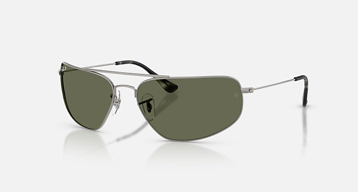 Ray-Ban RB3780 Gunmetal with Green Polarized Solid Color lenses - Quarter