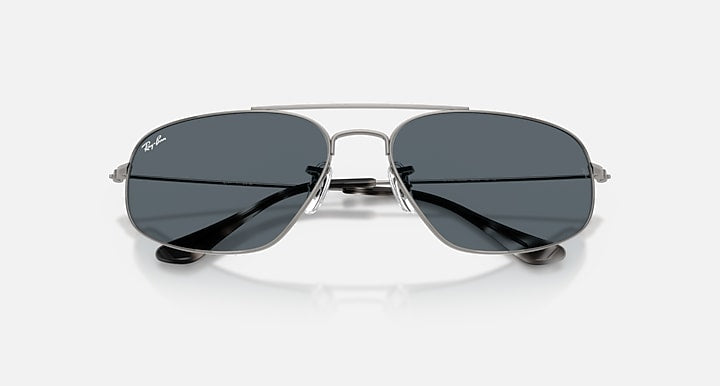 Ray-Ban RB3780 Gunmetal with Blue Solid Color lenses - Closed Front