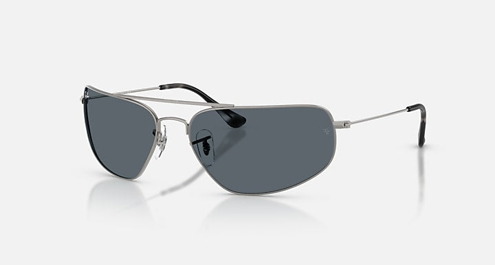 Ray-Ban RB3780 Gunmetal with Blue Solid Color lenses - Quarter