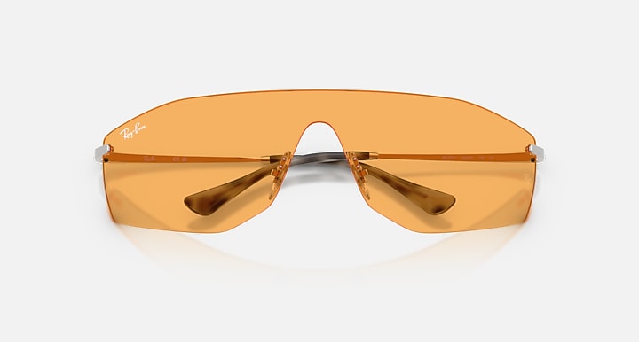 Ray-Ban ALIX BIO-BASED Silver with Yellow Solid Color lenses - Closed Front