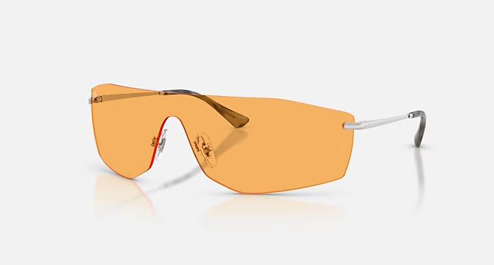 Ray-Ban ALIX BIO-BASED Silver with Yellow Solid Color lenses - Quarter