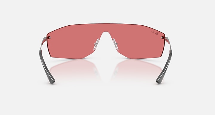 Ray-Ban ALIX BIO-BASED Gunmetal with Red Solid Color lenses - Back